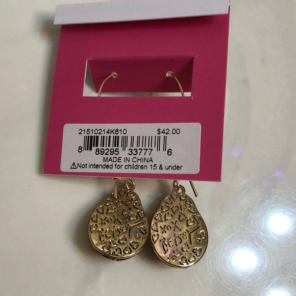 Betsey Johnson Red Glitter Resin Ladybug Drop Earrings Crystal Accents NWT - Picture 10 of 11